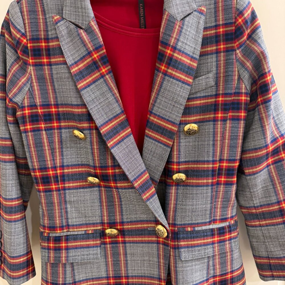 Smythe Plaid Double Breasted Blazer (8) & Karen Millen red top - Picture 9 of 13